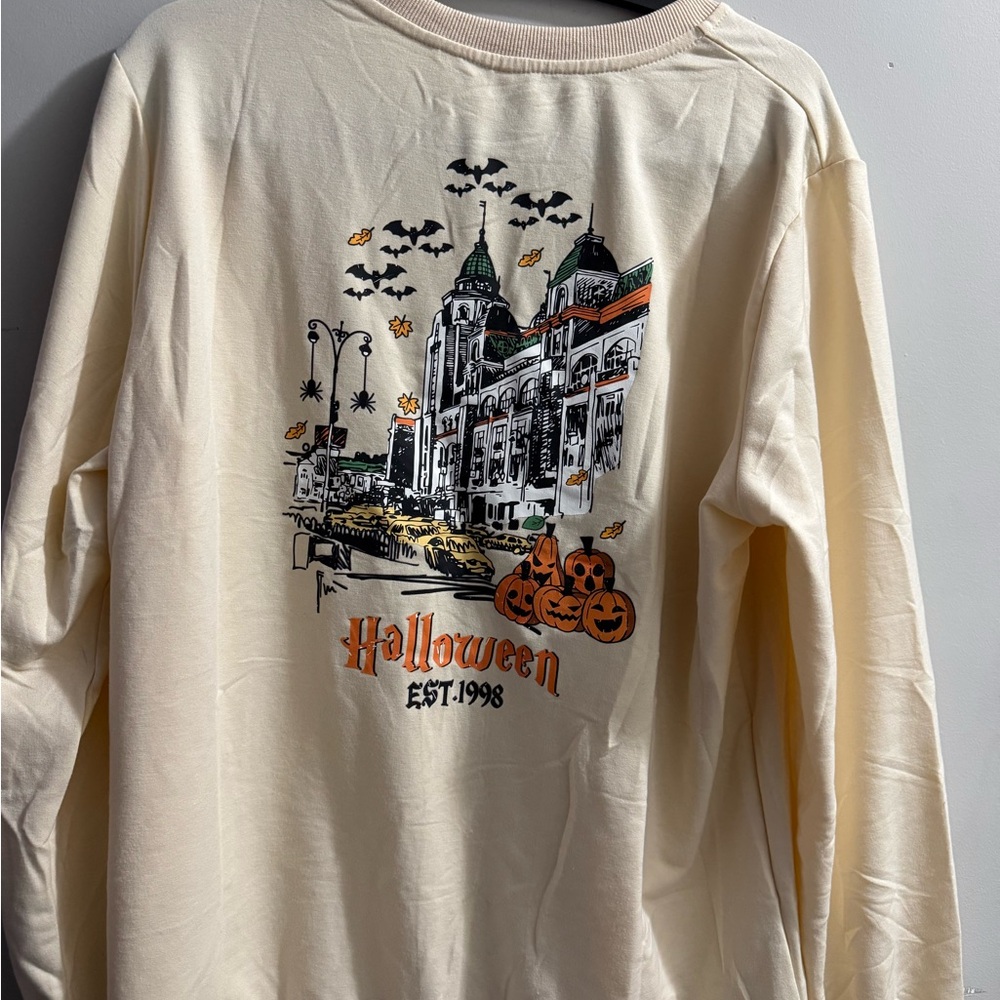 Cream Halloween University Sweatshirt - Picture 2 of 2
